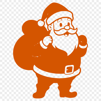 A digital silhouette of Santa Claus for commercial or personal design projects.