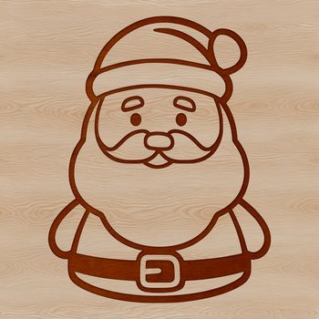 A digital illustration of the traditional Christmas figure in red coat with white fur trim.