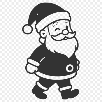 Vector illustration of Santa Claus in silhouette style.