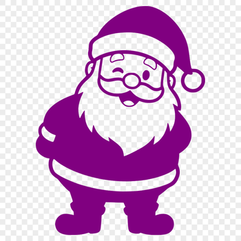 A vector illustration of a traditional Christmas figure in red suit with hat and beard.