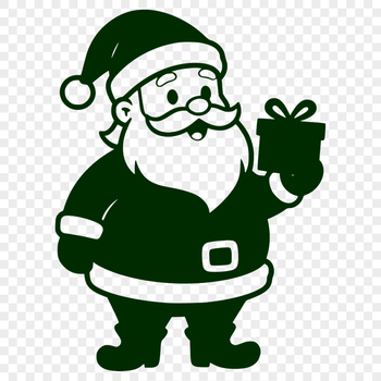 A vector illustration of a jolly old man in a red suit with a white beard.