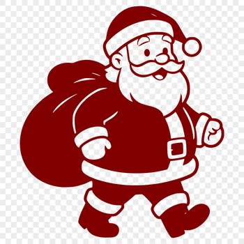 Vector illustration of a jolly Father Christmas in red suit with white fur trim.
