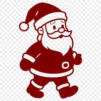 A vector illustration of Santa Claus in a traditional red suit with a white beard and hat.