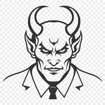 An editable vector design of the satanic figure often associated with Halloween.