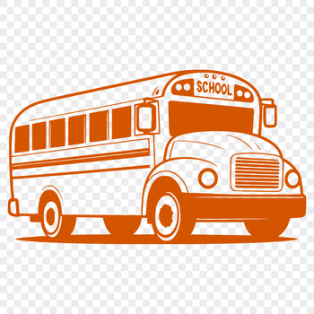 Illustration of a yellow school bus on wheels, suitable for educational designs.