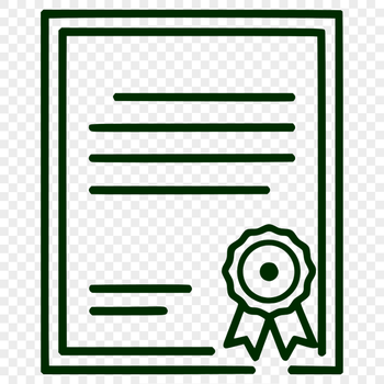 A stylized illustration of a graduation scroll with a diploma and certificate theme.