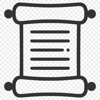 An SVG vector graphic of a scroll, with a classic paper texture, ideal for designing templates, web elements, or DIY crafts.
