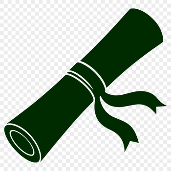 Simple graduation scroll icon in vector format
