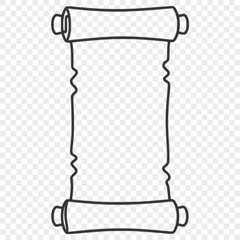 A detailed digital vector art illustration of a graduation scroll with diploma and paper elements.