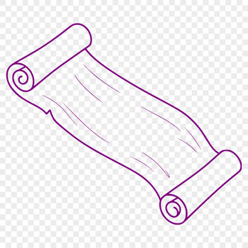 Vector illustration of an open scroll with diploma inside.