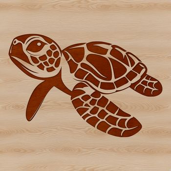 A detailed illustration of a sea turtle swimming in the ocean, ideal for vector art and design projects.