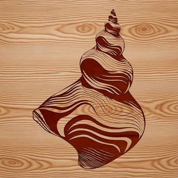 A stylized illustration of a seashell in vector format, perfect for adding to seaside-themed designs.