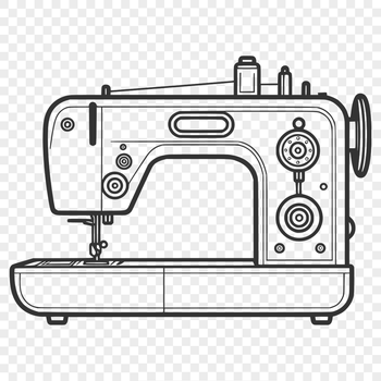 A detailed illustration of a sewing machine, designed as an SVG file for easy editing and customization.