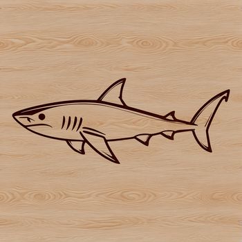 A stylized illustration of a shark, suitable for digital use in designs.