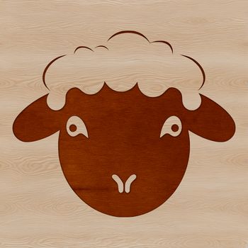 A simple line drawing of a sheep's head, a classic farm animal illustration suitable for various design applications.