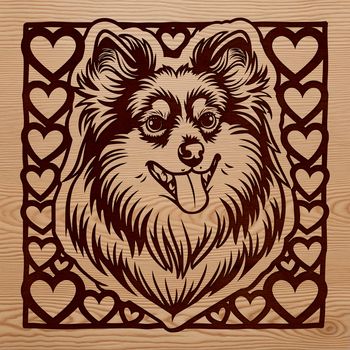 A colorful illustration of a Shetland Sheepdog's head with ornate details.
