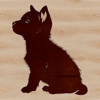 Vector graphic of a cute Shiba Inu sitting on its haunches.