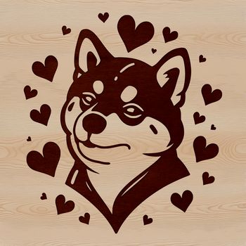 A simple illustration of a Shiba Inu's head, designed as vector art for personal or commercial use.