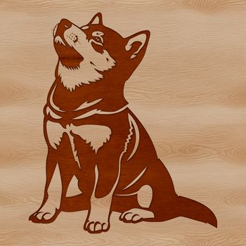 An illustration of a Shiba Inu in a seated position.