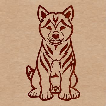 A sitting Shiba Inu dog in vector form, suitable for digital design projects.