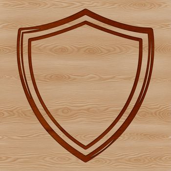Vector illustration of a shield, suitable for graphic design and cutting machine applications.