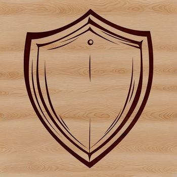 A graphic representation of a shield made from vector shapes.