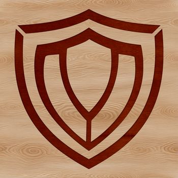 A high-resolution shield design for vector art projects, suitable for various cutting machines and laser cutters.