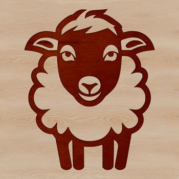 A vector graphic representation of a sheep, suitable for commercial or personal design projects.