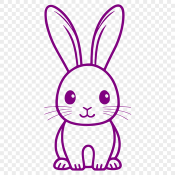 A sitting rabbit with full body, designed as vector art for various applications.