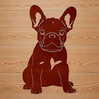 A vector illustration of a sitting French Bulldog, suitable for use in digital designs.
