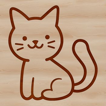 A simple line drawing of a cute sitting cat, suitable for use as vector clip art in various formats including SVG.