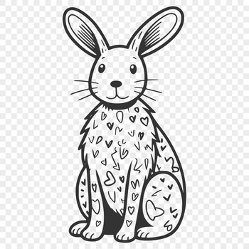 A simple illustration of a rabbit in full-body pose.