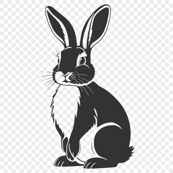 A sitting rabbit illustrated in vector format.