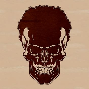 A detailed illustration of a skull, suitable for use in graphic design projects and Halloween-themed artwork.