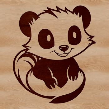 A skunk standing on its hind legs, depicted in simple vector lines.
