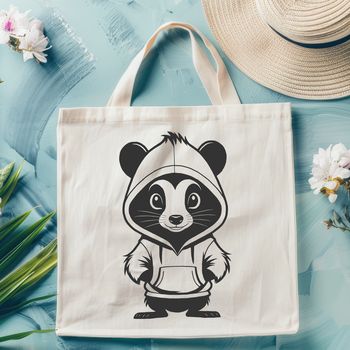 A detailed illustration of a skunk in a simple style.