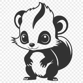 An SVG graphic representation of a wild animal, specifically a skunk.