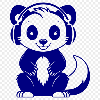 A simple line art illustration of a skunk.