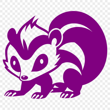 A digital illustration of a skunk in its natural habitat.