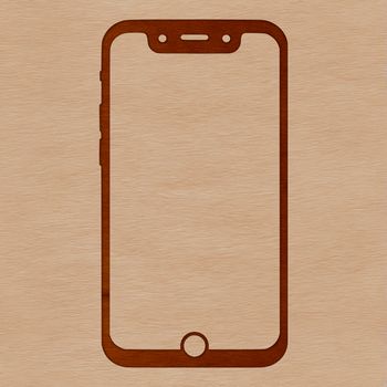 An SVG vector graphic representation of a cell phone with clean lines and precise details.