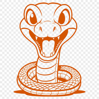 A colorful illustration of a snake's head with scales and texture, suitable for vector design and cut out crafts.