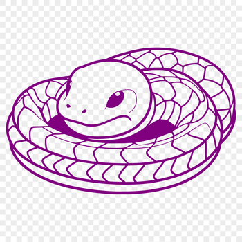A simple illustration of a snake in vector format, suitable for graphic design and digital art projects.
