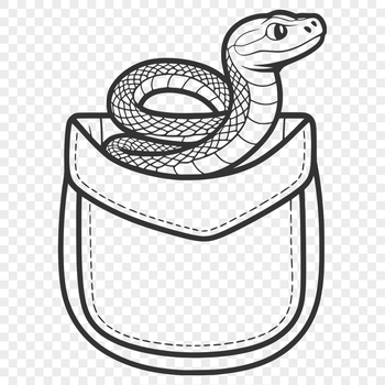 A simple design element featuring a snake with clean lines and precise shapes suitable for various applications.