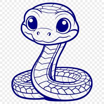 A simple illustration of a snake's head and body, suitable for digital use in vector graphics.