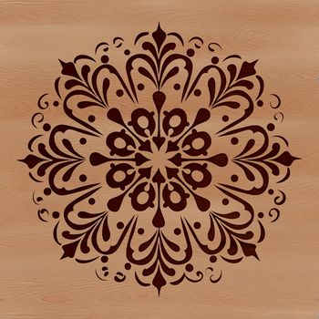 An illustration of a single snowflake with six symmetrical arms and a central pattern.