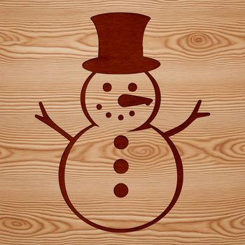 A winter-themed illustration of a snowman standing in front of a snowy background.