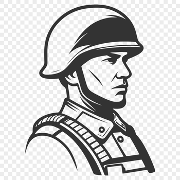 A military man in uniform, suitable for vector art designs.