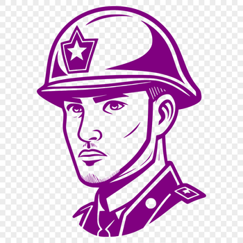 A digital illustration of a man in military attire, suitable for vector design and commercial or personal use.