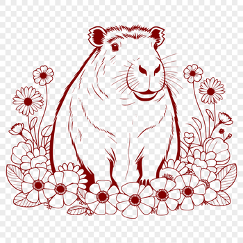 A digital rendering of a capybara, rendered as a scalable SVG image suitable for various design applications.