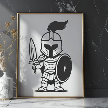 Ancient Greek warrior silhouette in vector format.